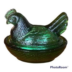 Green Hen On A Nest Salt Cellar